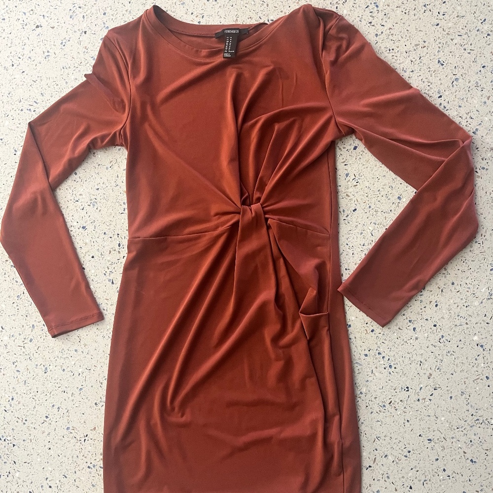 Burnt Orange Body Con Dress
